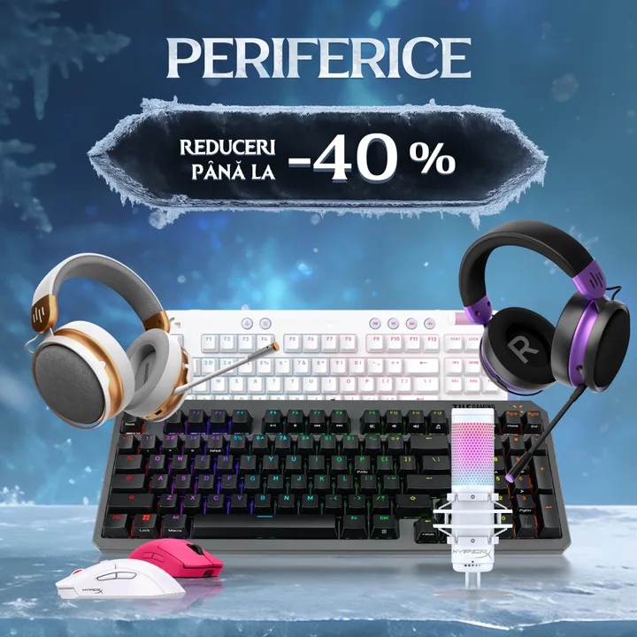 Winter Sale — carusel, șase slide-uri — Periferice −40%