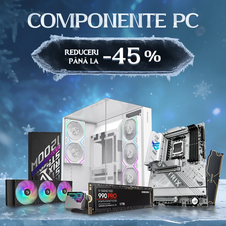 Winter Sale — carusel, șase slide-uri — Componente PC −45%